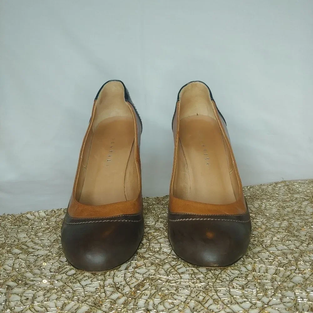 Essentiel Italian Multicolor Leather Heels - Picture 2 of 5